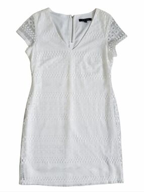 ⭐️3/$25⭐️ Snap Lace Women's Short Sleeve White Dress Size S